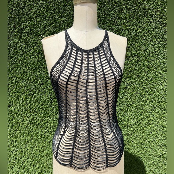 bebe Tops - Y2K Bebe Beaded crochet top